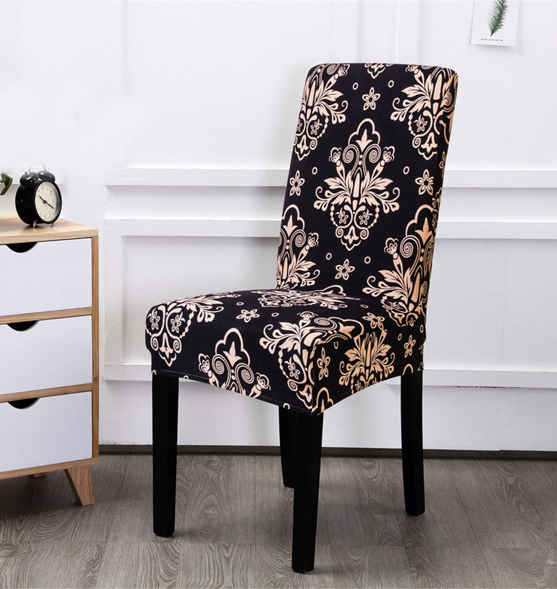 Elastic Dining Chair Cover Printing Stretch Polyester Chair Seat Slipcover Office Computer Chair Protector Home Office Furniture Decor