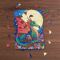 A4 Wooden Moon Dragon Jigsaw Puzzle DIY Unique Shape Pieces Animal Gift Mysterious Early Education Toys for Childrens Adults Kids