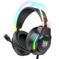 ONIKUMA X26 Gaming Headset Wired Headphones 50mm Driver Unit Stereo Surround Sound RGB Light Flexible Microphone Earphone Wired Headphone