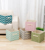 Foldable Canvas Storage Box Fabric Cube Cloth Basket Bag Home Cosmetic Case Basket Desk Organizer Bin Desktop Storage