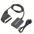 MnnWuu HD Scart to HDMI Converter Scart to HDMI Broom Head Switching Video Converter 1080 Resolution