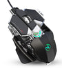 HXSJ J600 Wired Mouse RGB Backlight 9-key Macro Programming 6400DPI Black Gaming Mice Mechanical Macros Define Game Mouse