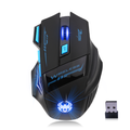 ZELOTES F-14 2.4GHz Wireless Mouse 600-2400DPI Cool Breathing Light Optical Gaming Mouse with USB Receiver