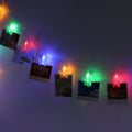1.5M 10 LED Hanging Fairy String Light Wedding Party Decor Warm White Colorful Lamp - Photo Peg Clips