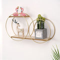 Double Round Ring Iron Stand Wall Mounted Shelf Small Pot Wall Holder Wall Decorations Rack