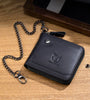 BULLCAPTAIN Men Genuine Leather Wallets Multifunction Bifold Zipper Wallets RFID Anti-magnetic Multi-card Slot Card Holder Coin Purse