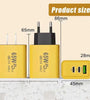 AR-PD05 65W 3-Port USB PD Charger USB-A+2Type-C PD QC3.0 Fast Charging Wall Charger Adapter EU Plug for iPhone 15 14 13 for Xiaomi 14pro for Huawei Mate60 Pro for Samsung Galaxy S24