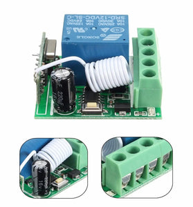 2Pcs DC12V 10A 1CH 433MHz Wireless Relay RF Remote Control Switch Receiver