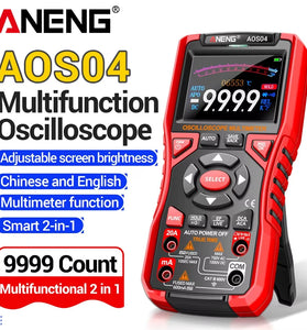 ANENG AOS04 Pro Digital Oscilloscope Smart Multimeter 50MS/s Sampling Rate 10MHz Bandwidth Waveform Storage NCV Detection USB Charging Portable