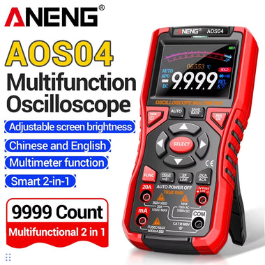 ANENG AOS04 Pro Digital Oscilloscope Smart Multimeter 50MS/s Sampling Rate 10MHz Bandwidth Waveform Storage NCV Detection USB Charging Portable