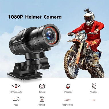 F9 Mini Sport DV Action Camera 1080P Full HD Waterproof Camcorder Helmet Cam Flashlight Ideal for Bike Cycle Motorcycle