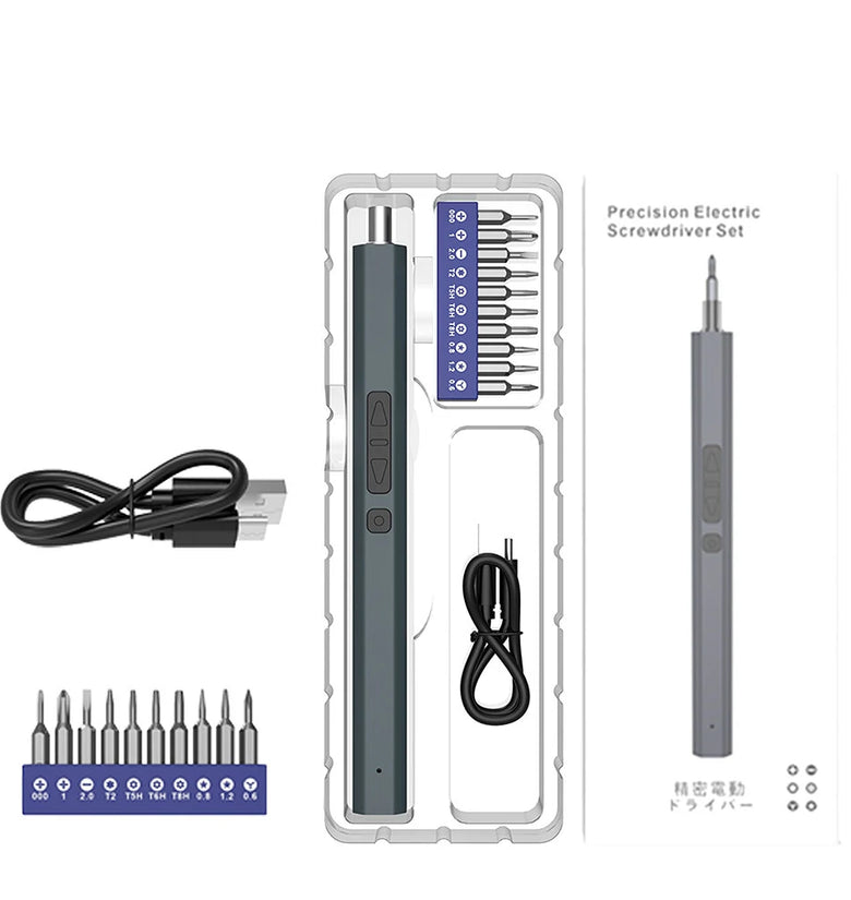 11 In 1 Precision Electric Screwdriver Set Type-C Fast Charging Screwdriver Set with LED Light Phone Repair Electric Tool