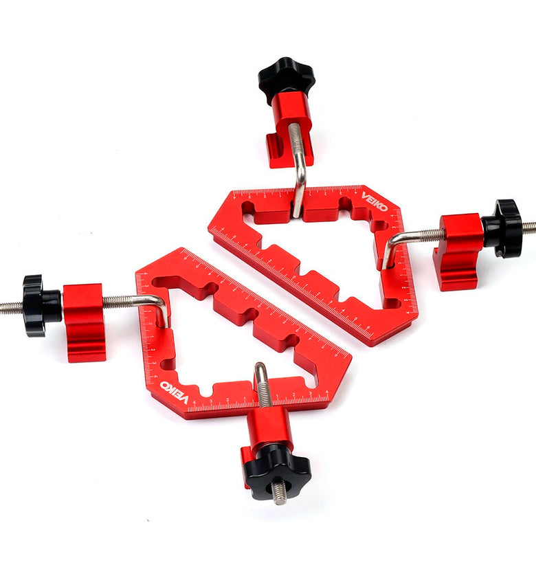 VEIKO Woodworking 45 and 90 Degree Right Angle Clamps Aluminum Alloy Positioning Clamping Square Corner Clamp Auxiliary Fixture Splicing Board Positioning Panel Fixed Clip Carpenter Square Ruler
