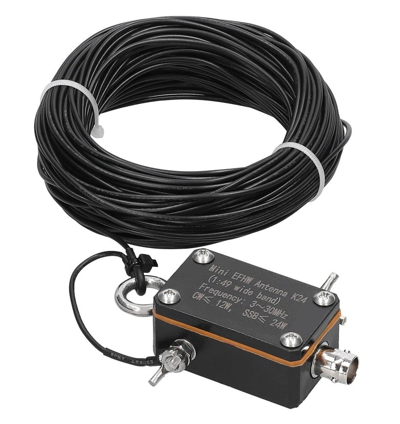 Pocket EFHW Antenna K24 3-30MHz Frequency Band Shortwave Antenna Wideband End-fed Halfwave Antenna