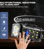 Bikight SR06 Smart Sensor 700LM Bright Headlamp Multi-purpose 180 Rotatable LED EDC Clip Flashlight, Red Blue Light, Magnetic Work Lamp, Type-C USB Rechargeable 1200Mah Head Torch for Outdoor Cycling Adventure Fishing