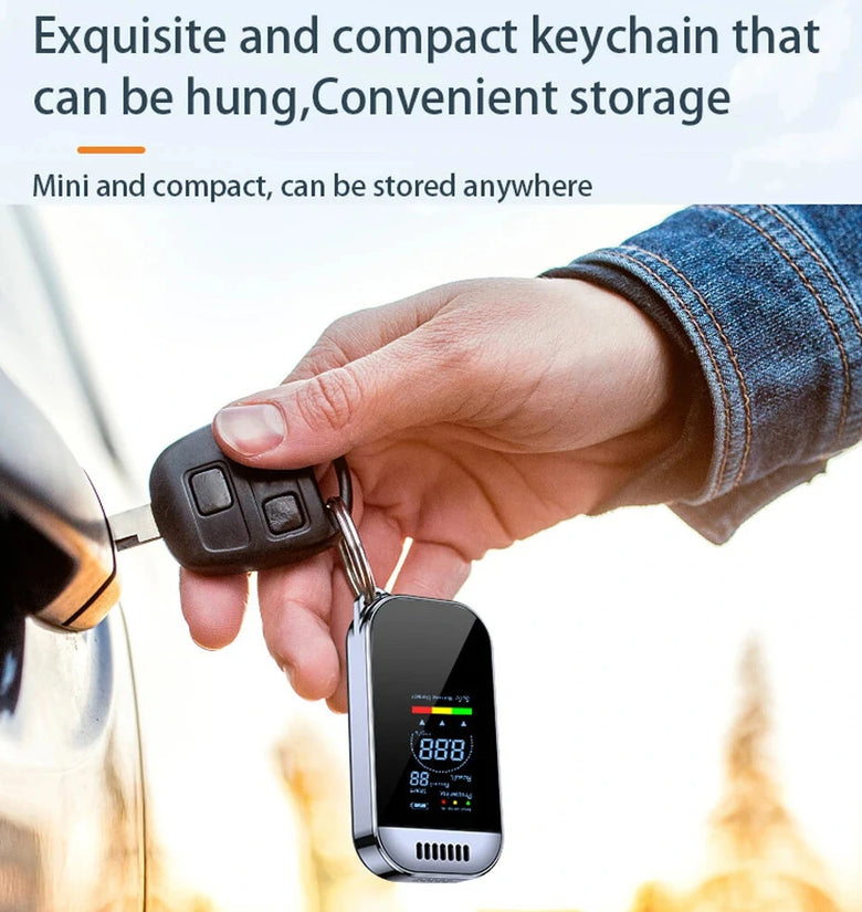 Portable Digital Breathalyzer Alcohol Tester High Accuracy Non-Contacting Alcohol Detector USB Rechargeable w/ Digital LED Screen Alarm Function