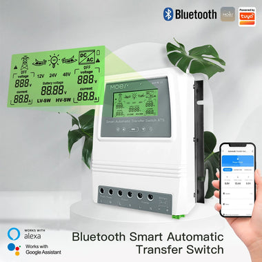 MOES BAT-80A Tuya bluetooth Intelligent Dual Power Controller 80A 16KW ATS Automatic Transfer Switch for Off-Grid Solar Wind System Switching