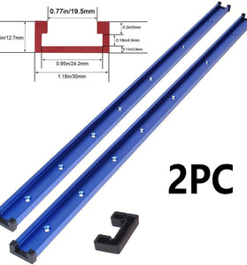 2 Packs 800mm Universal 3/4 T-Track with Predrilled Mounting Holes 30 Type T Track for Woodworking Jigs and Fixtures