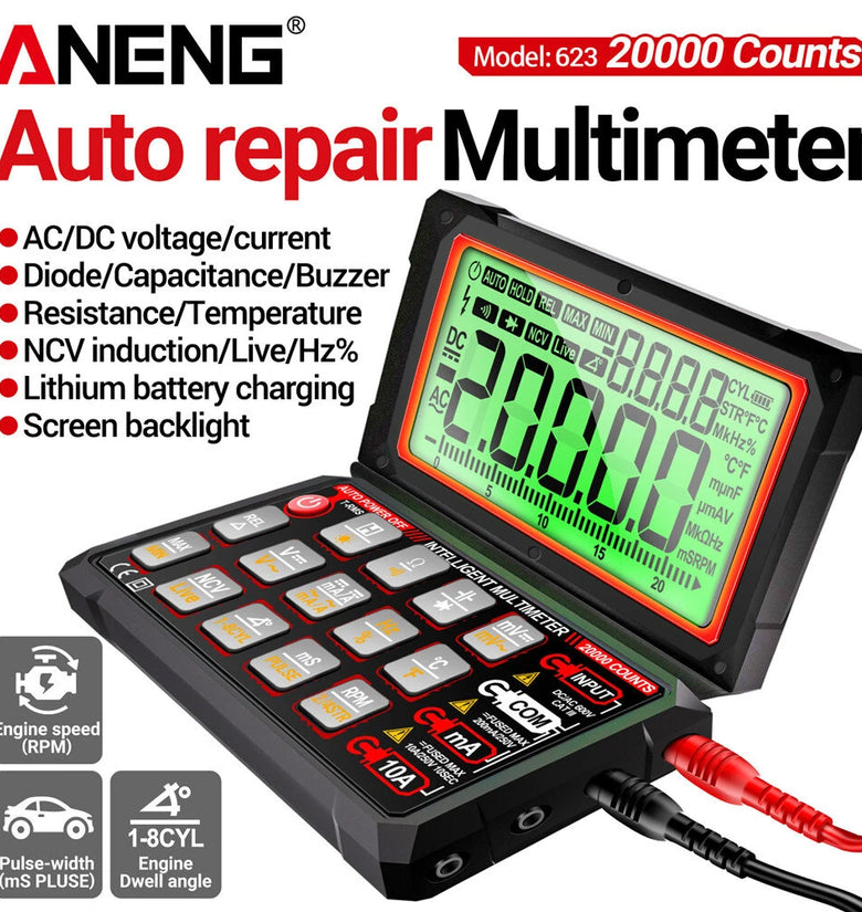623 Multimeter ANENG 623 623Pro Auto Repair Multimeter 20000 Counts AC/DC Voltage Cur ...