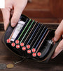 BULLCAPTAIN Men's Genuine Leather Wallet 11 Card Slots Credit Card Holder Mens Casual Business Coin Purse Bag Multifunctional RFID Anti-theft Card Bag