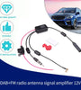 DAB+FM+Car Stereo Antenna Aerial Splitter Cable Adapter 12V Radio Signal Amplifier Antenna Signal Booster FM/AM Car Accessories