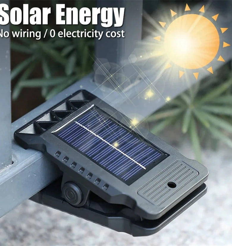 Portable Solar LED Clip Light Waterproof Body Sensor Lamp for Outdoor Patio Garden Yard Home Camping Wall Lights