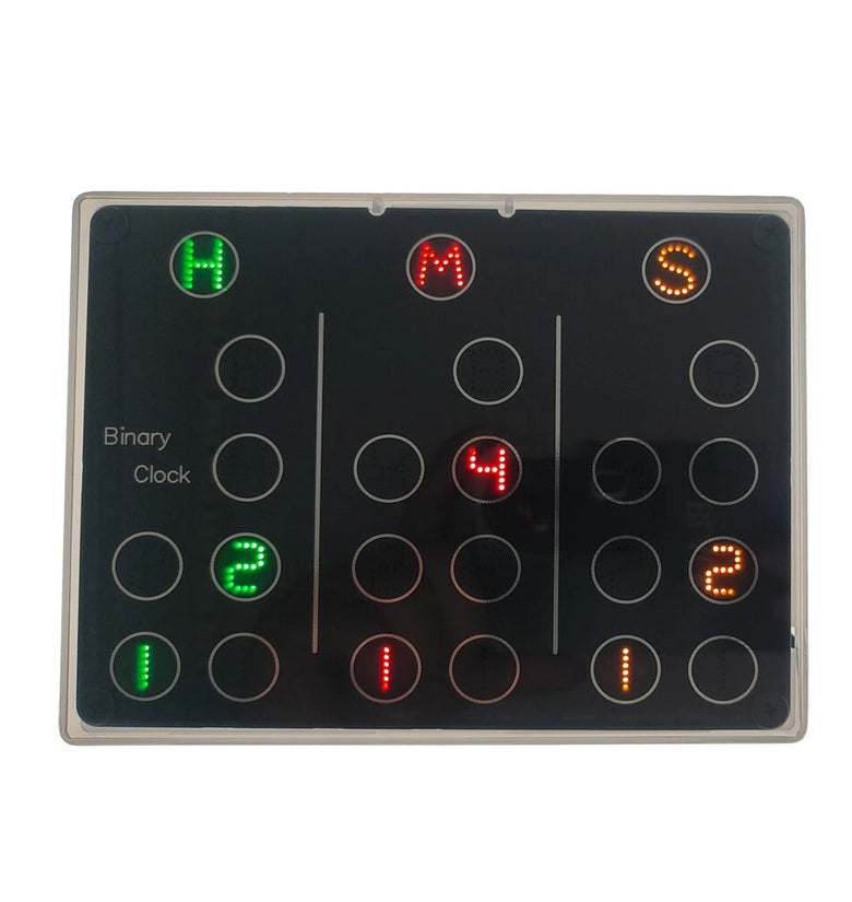 EQKIT YBN-20 Binary Clock DIY Electronic Kit USB 5V Multi-Color LEDs High Precision STEM Educational Soldering Practice Real-Time Clock Programming