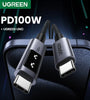 Ugreen L512 5A PD100W Type-C to Type-C LED Display Cable PD3.0 Fast Charging Data Transmission Copper Core Line 1M Long for iPhone 16 16 Plus 15 15 Pro Max for Huawei Mate XT for Xiaomi 15pro