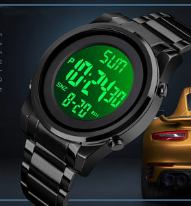 SKMEI Men's LED Night Light Digital Watch Multifunctional Digital Timing Alarm Wristwatches, Ideal Choice For Gifts Men Watch