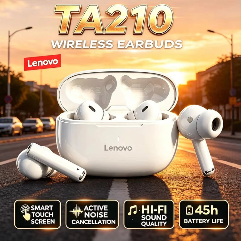LENOVO TA210 TWS Earbuds Wireless bluetooth 5.4 Earphone 13mm Large Drivers Low Delay Touch Control In-ear Sports Headphones
