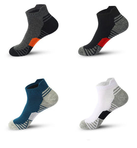 5 Pairs Men's Cotton Breathable Athletic Short Socks, Men's Low Cut Sweat-Wicking Ankle Socks, High Quality Casual Soft Summer Sports Socks