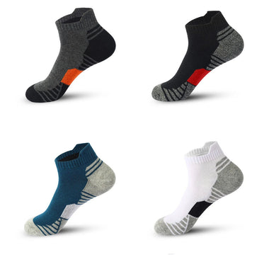 5 Pairs Men's Cotton Breathable Athletic Short Socks, Men's Low Cut Sweat-Wicking Ankle Socks, High Quality Casual Soft Summer Sports Socks