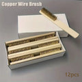 12pcs Heavy-Duty Copper Wire Brush Set-Effective Brush with Sturdy Handle for Paint Scrubbing Removing Unfinished Metal
