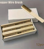 12pcs Heavy-Duty Copper Wire Brush Set-Effective Brush with Sturdy Handle for Paint Scrubbing Removing Unfinished Metal