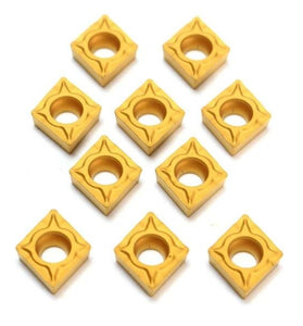 Machifit 10pcs CCMT060204-HM YBC251 Carbide Insert Titanium Coated Carbide Cutter