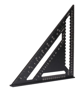 12-inch Aluminum Alloy Triangle Ruler with Protractor Scriber and Sawtooth Guide Multifunctional Tool
