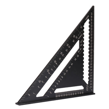 12-inch Aluminum Alloy Triangle Ruler with Protractor Scriber and Sawtooth Guide Multifunctional Tool