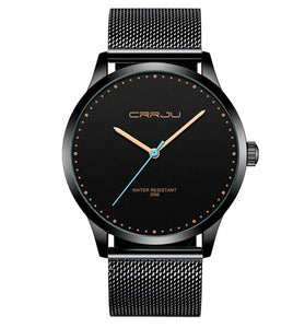 CRRJU Men Watches Luxury Business Quartz Watch Fashion Waterproof Wristwatch, Ideal choice for Gifts