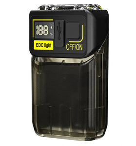 1200MAh EDC Keychain Type-C Fast Charging 81g Digital Power Display Rechargeable Cap Lights Clip On Hat Mini Torch 180 Rotation Flashlight Tactical LED Searchlight for Running,Camping,Cycling