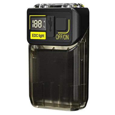 1200MAh EDC Keychain Type-C Fast Charging 81g Digital Power Display Rechargeable Cap Lights Clip On Hat Mini Torch 180 Rotation Flashlight Tactical LED Searchlight for Running,Camping,Cycling