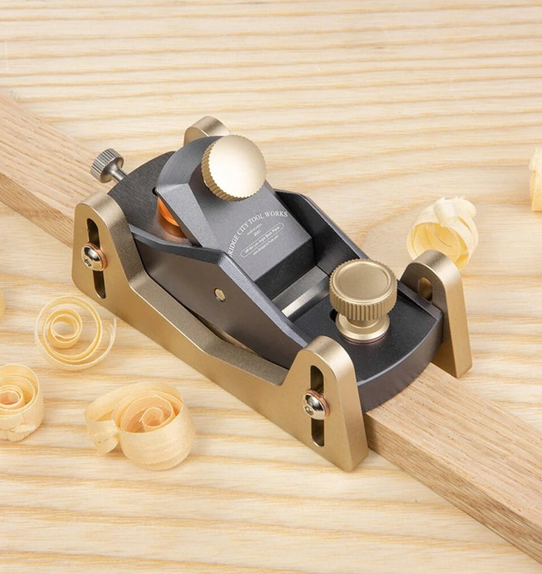 BRIDGE CITY TOOL WORKS HP-8 Mini Block Plane With Depth Skids High-Quality Tool Steel Blade  Ideal for Planing Chamfering and Precision Woodworking