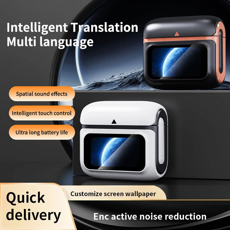 XH11 TWS Earbuds Wireless bluetooth 5.4 Earphone with LCD Touch Screen 13mm Driver Unit Dual Mic 32H Playback Touch Control In-ear Sports Headphones