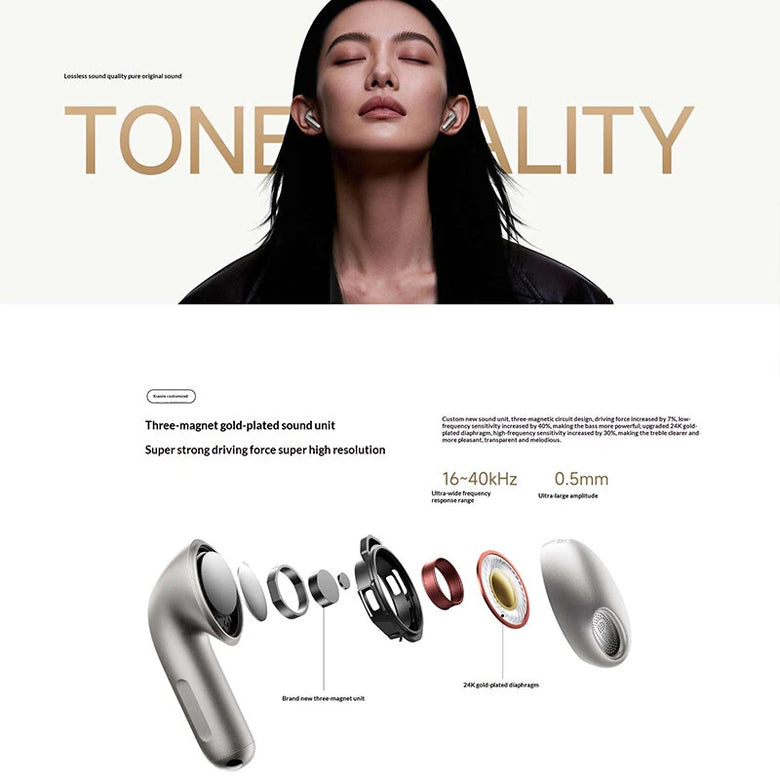Xiaomi Buds 6 TWS Earbuds bluetooth Earphone Hi-Res Three-magnet Gold-plated Acoustic Unit Spatial Audio 3-Mic AI Call Noise Cancelling Simultaneous Interpretation Semi-in-ear Sports Headphones