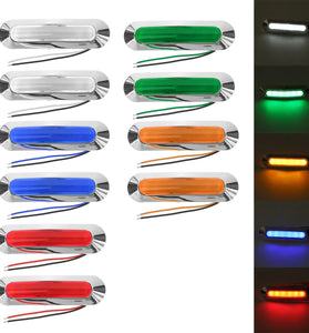 2PCS 12-24V 6 LED Side Marker Light Position Lamp For Car Truck Trailer Lorry Boats