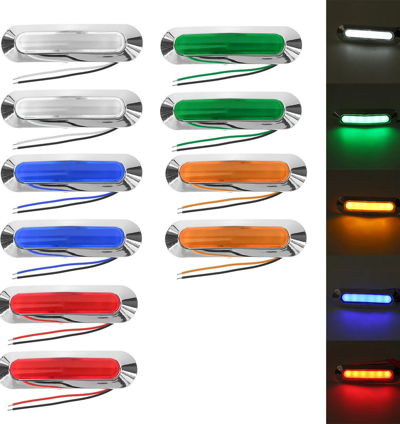 2PCS 12-24V 6 LED Side Marker Light Position Lamp For Car Truck Trailer Lorry Boats