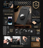 AirTag Microfiber Men's Automatic Popup Card Holder Tri-fold RFID Anti-theft Brush Purse Wallet Credit Card Clip