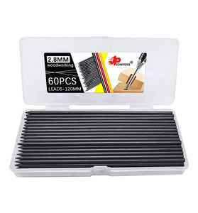 60 Pieces Carpenter Pencil Lead Refills 2.8mm Break Resistant Leads for Construction and Woodworking Pencils