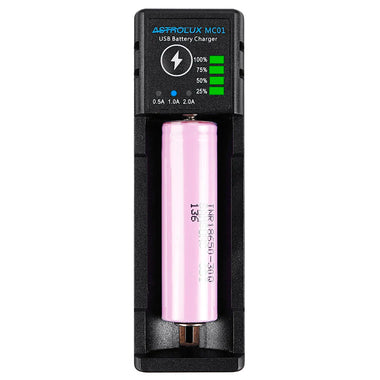 Astrolux MC01 2 in1 USB Charging Mini Battery Charger Portable Mobile Phone Power Bank Current Optional Charger For 18650 21700 26650 14500 Li-ion Battery