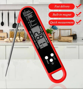 Digital Meat Thermometer Foldable Probe Fast Reading -50 to 300 Auto-Off LCD Display for Cooking BBQ Kitchen
