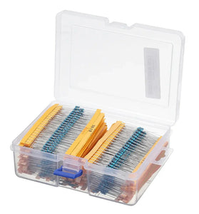 2600pcs 1/4W 1 Tolerance 130 Values Metal Film Resistors Assortment Kit Set 1R ohm-3M ohm for DIY Project Experiments